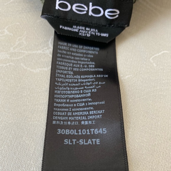 LADIES “BEBE” XS NARROW PANTS~SUEDE LIKE~SLATE GREEN COLOUR~LIKE NEW! - Picture 8 of 9